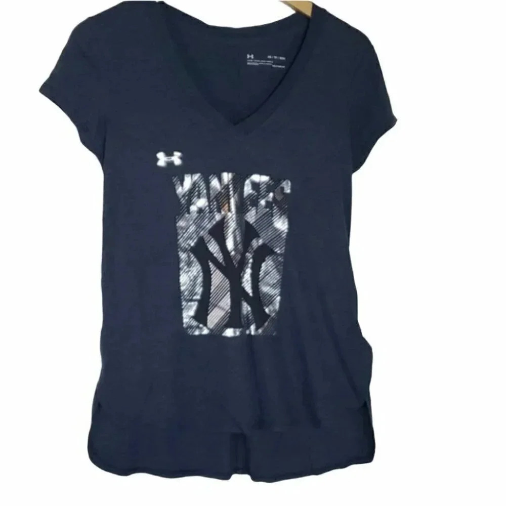 Under Amour XS Yankees blue/silver loose T-shirt